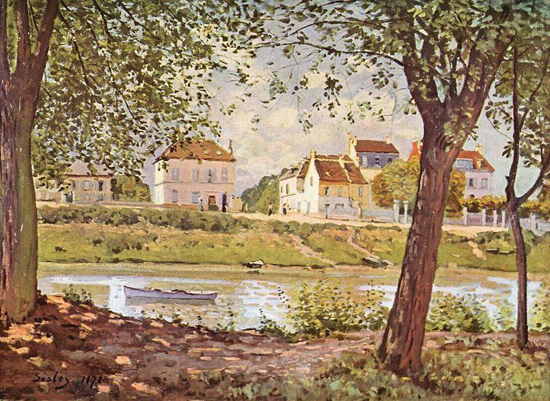 Alfred Sisley Dorf am Ufer der Seine china oil painting image